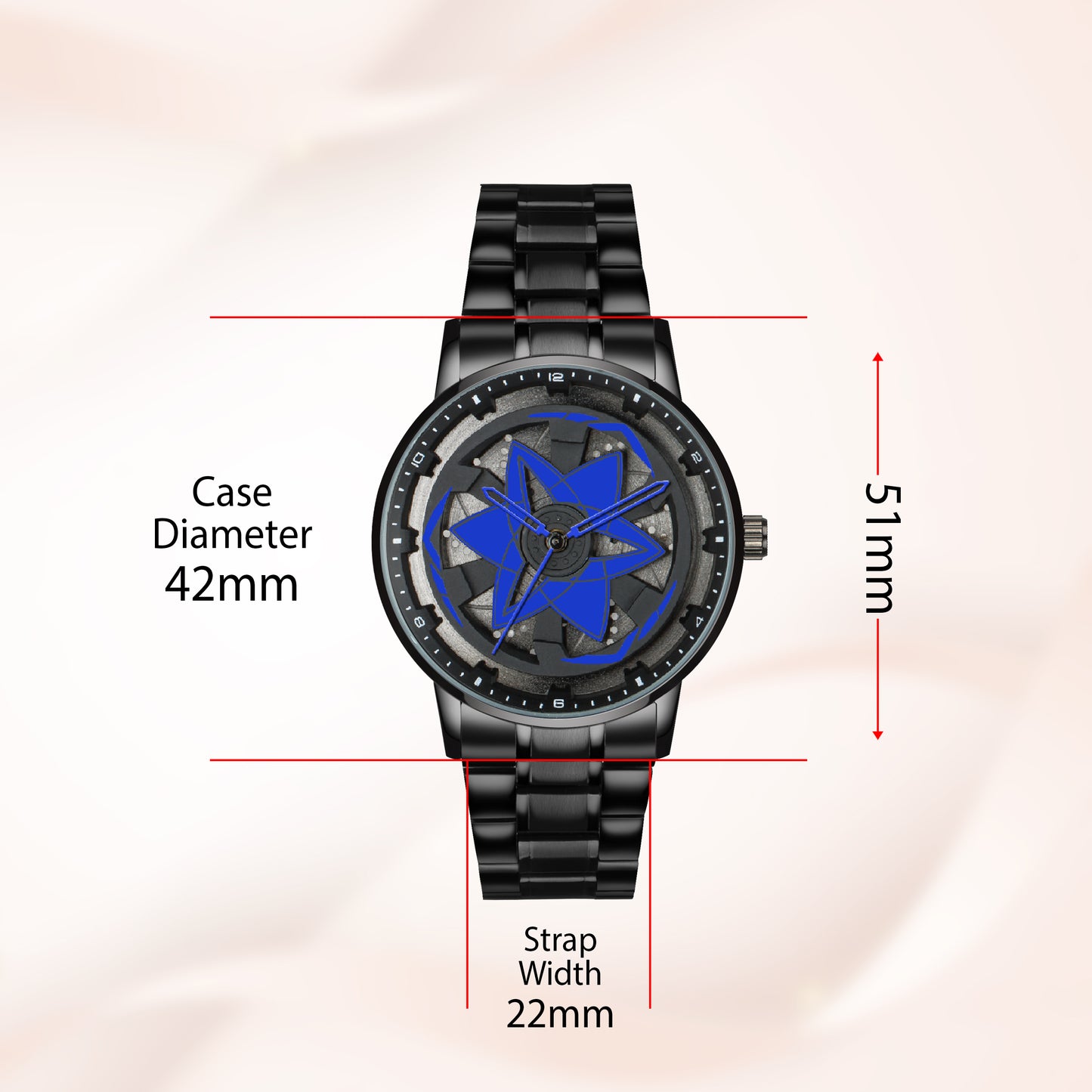 MotionX Spinning Car Wheel Dial Chain Strap Analog Watch for Men