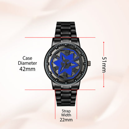 MotionX Spinning Car Wheel Dial Chain Strap Analog Watch for Men