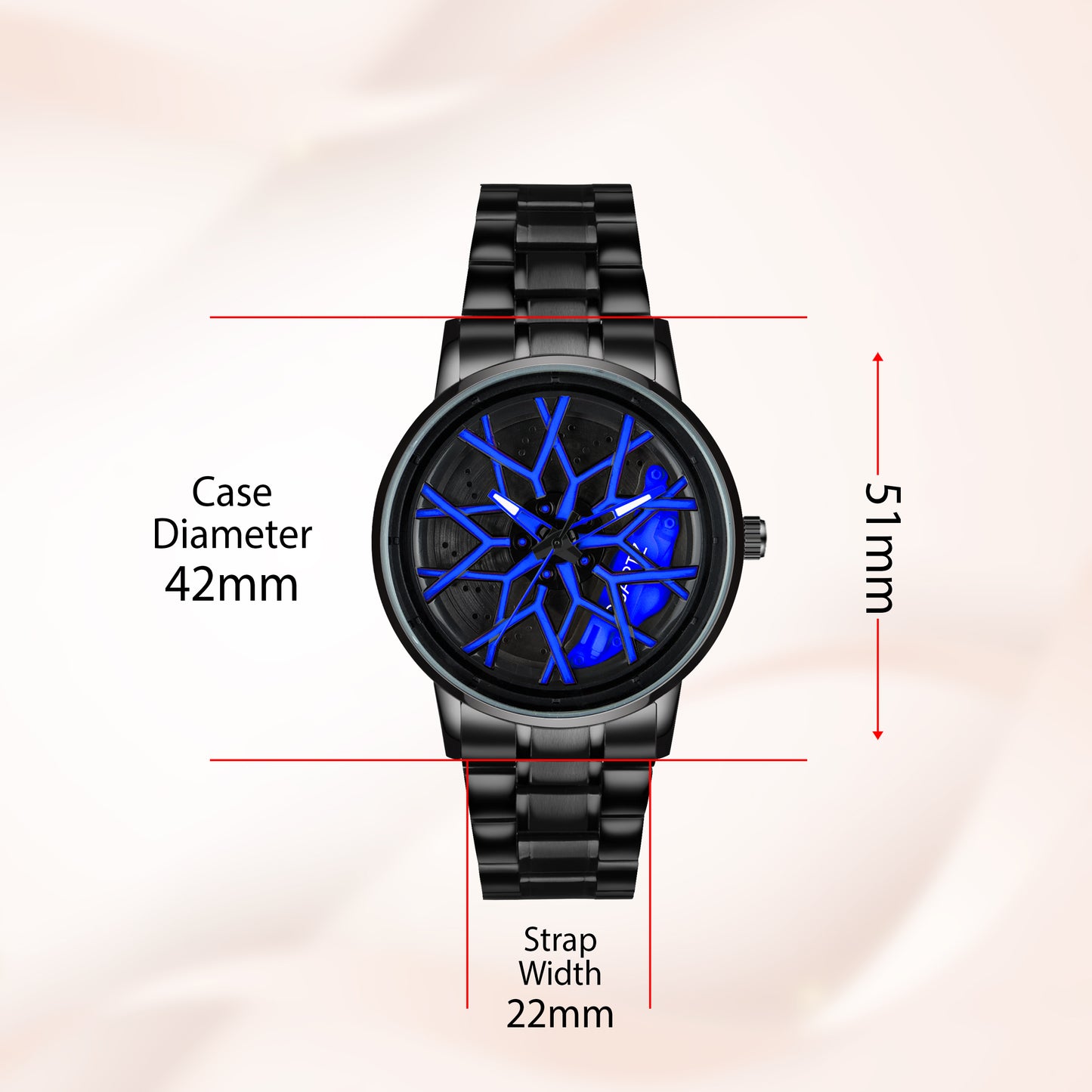 MotionX Spinning Car Wheel Dial Chain Strap Analog Watch for Men