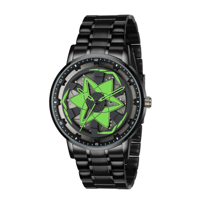 MotionX Spinning Car Wheel Dial Chain Strap Analog Watch for Men
