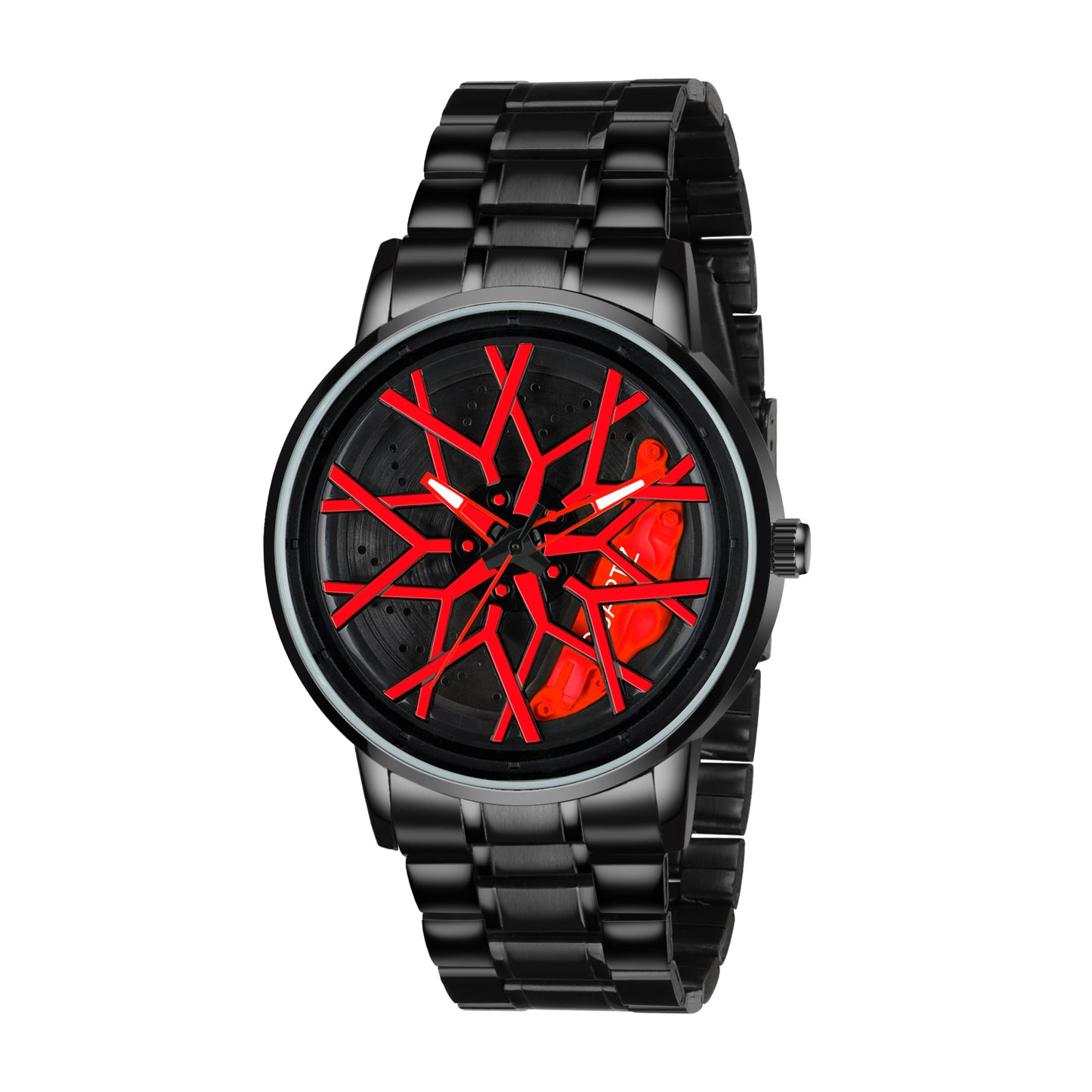 MotionX Spinning Car Wheel Dial Chain Strap Analog Watch for Men