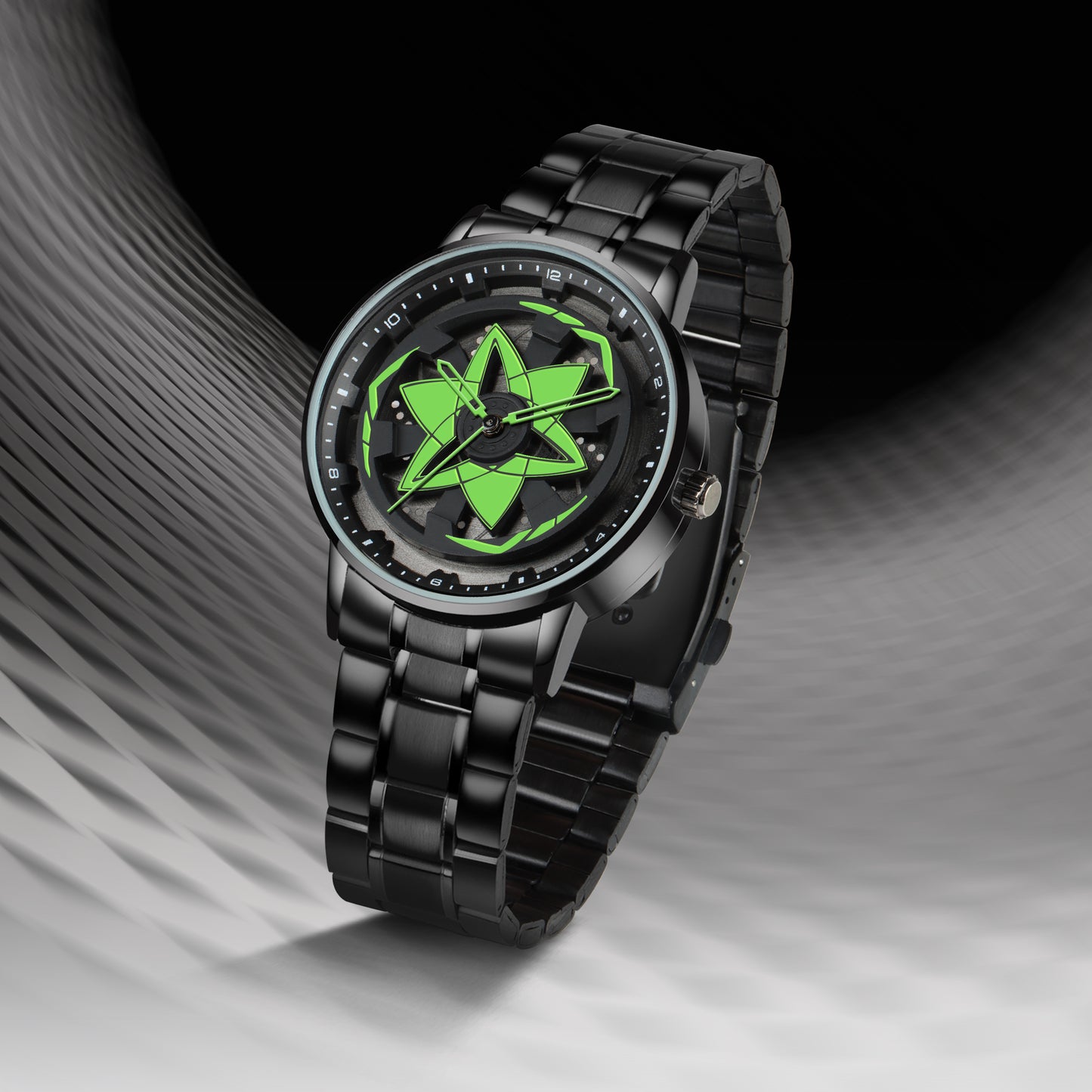 MotionX Spinning Car Wheel Dial Chain Strap Analog Watch for Men