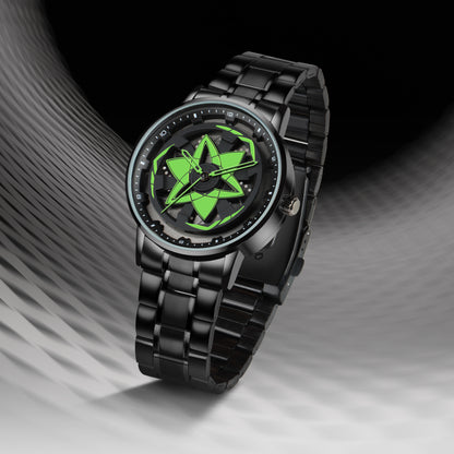 MotionX Spinning Car Wheel Dial Chain Strap Analog Watch for Men