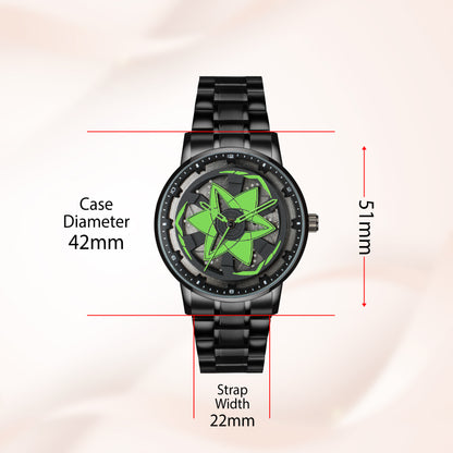 MotionX Spinning Car Wheel Dial Chain Strap Analog Watch for Men