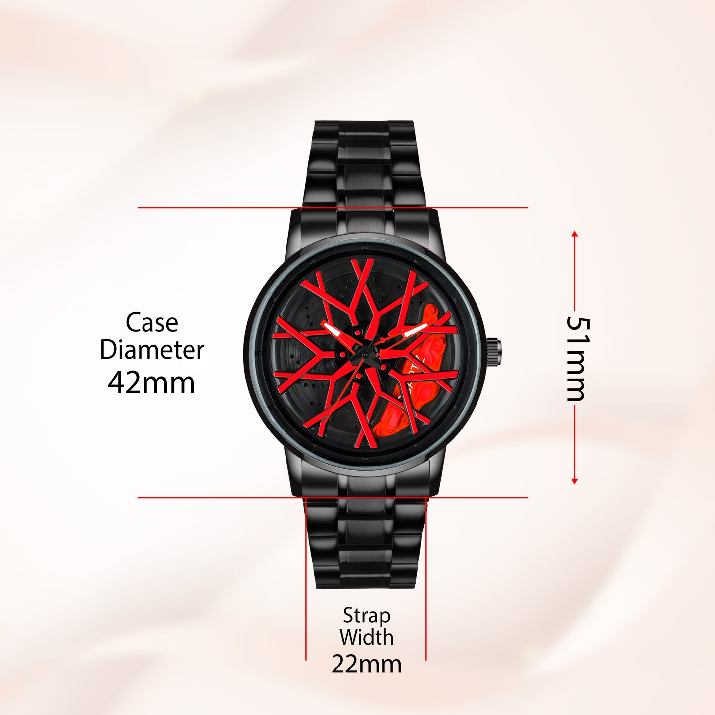 MotionX Spinning Car Wheel Dial Chain Strap Analog Watch for Men