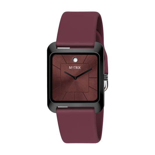 Minimalist Square Dial Silicone Strap Analog Watch for Men