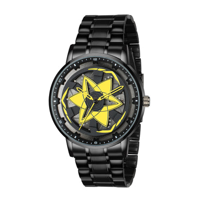 MotionX Spinning Car Wheel Dial Chain Strap Analog Watch for Men