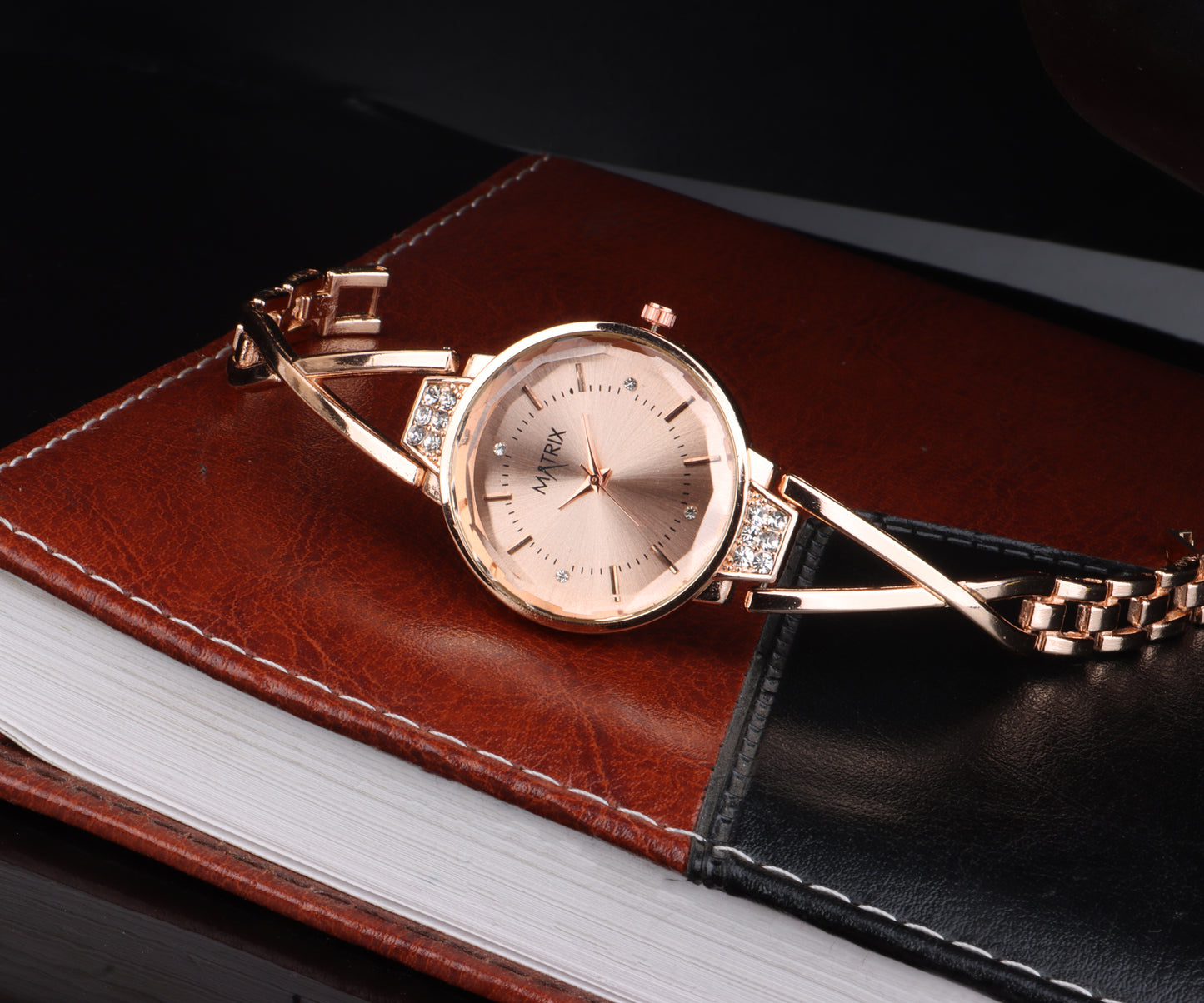 Matrix DAISY Stone Studded Bracelet Analog Watch for Women