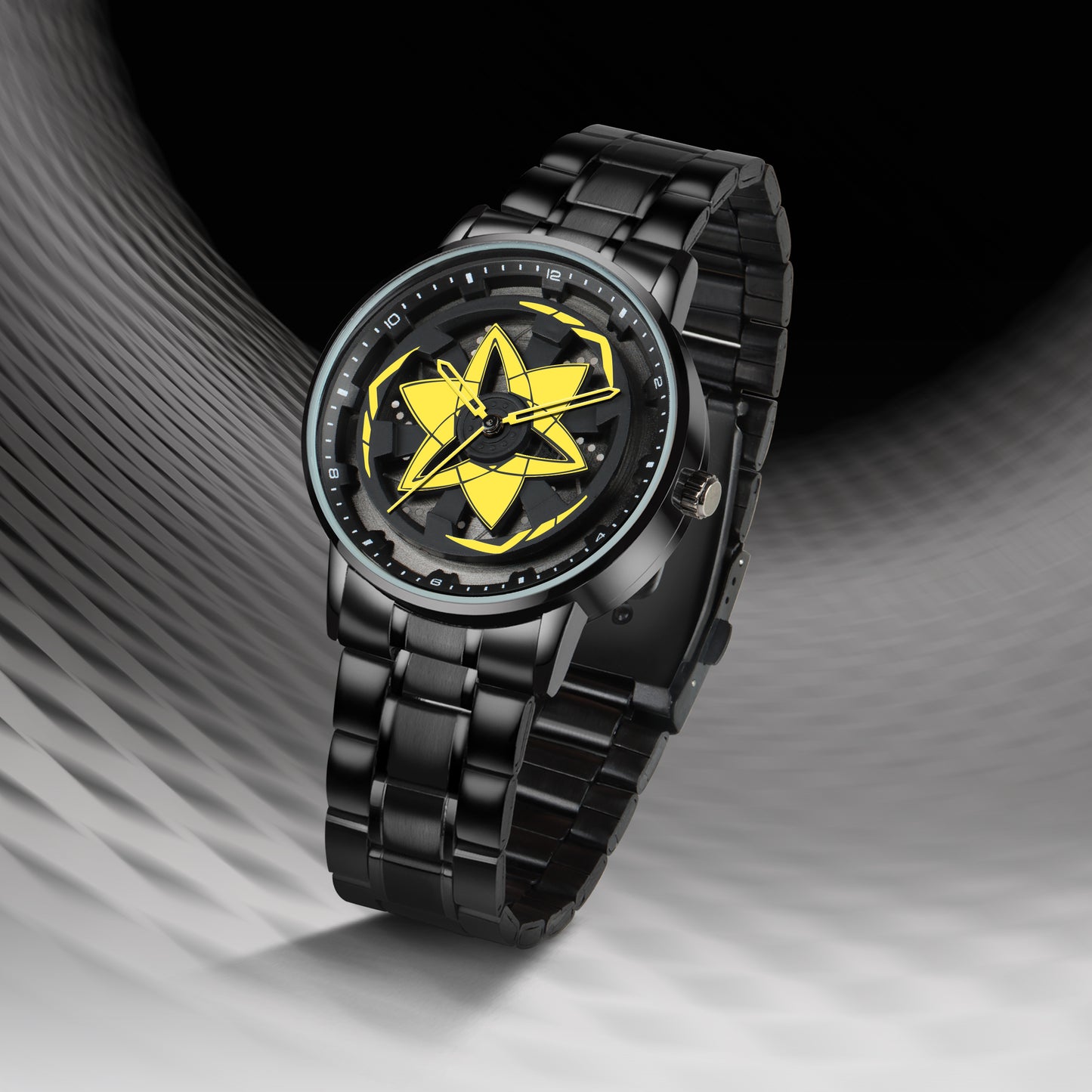 MotionX Spinning Car Wheel Dial Chain Strap Analog Watch for Men