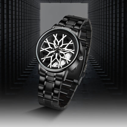 MotionX Spinning Car Wheel Dial Chain Strap Analog Watch for Men