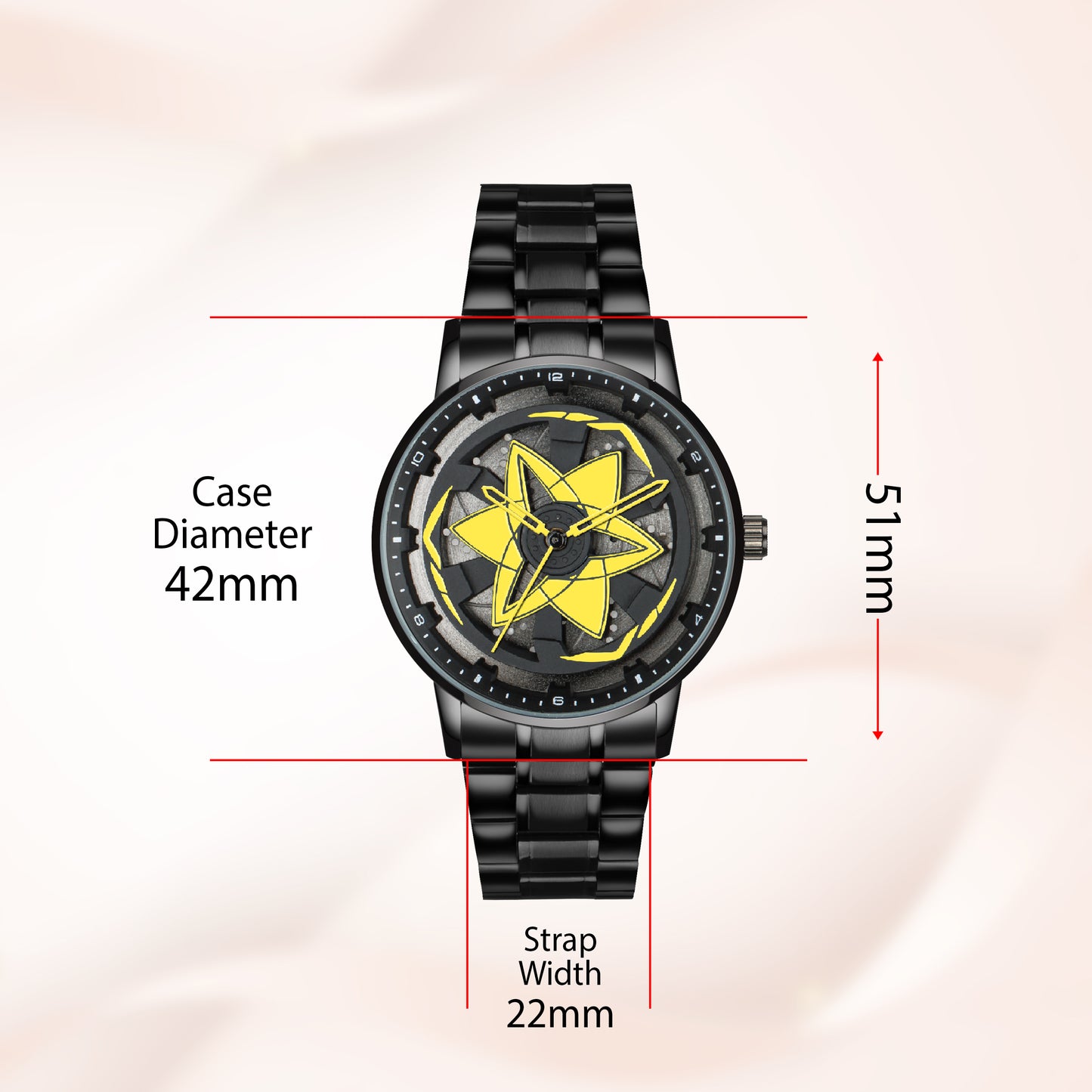 MotionX Spinning Car Wheel Dial Chain Strap Analog Watch for Men