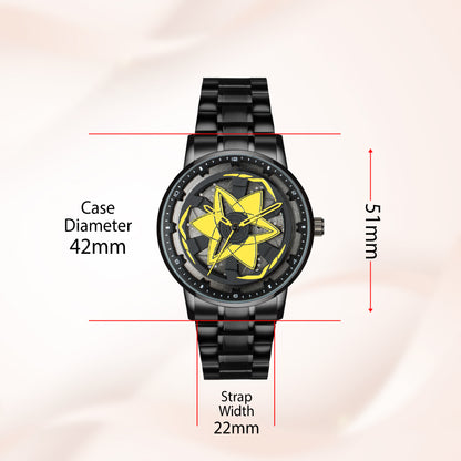 MotionX Spinning Car Wheel Dial Chain Strap Analog Watch for Men