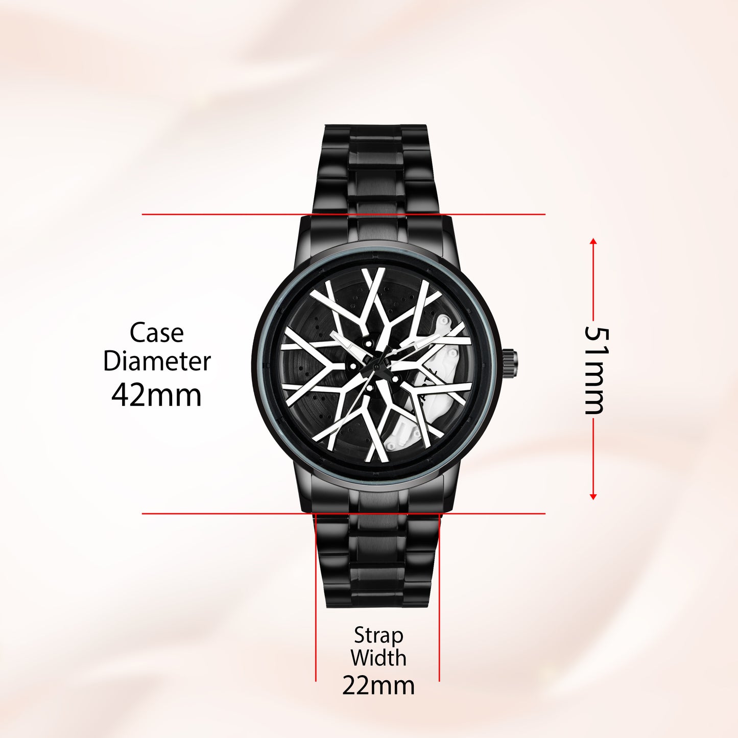 MotionX Spinning Car Wheel Dial Chain Strap Analog Watch for Men