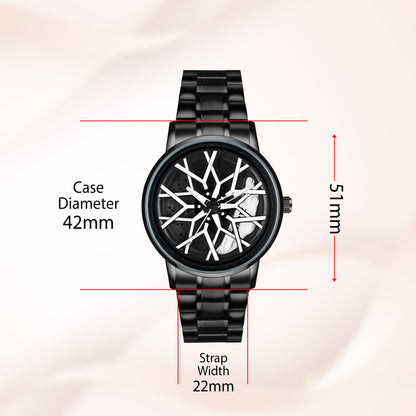 MotionX Spinning Car Wheel Dial Chain Strap Analog Watch for Men