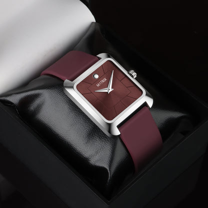 Minimalist Square Dial Silicone Strap Analog Watch for Men