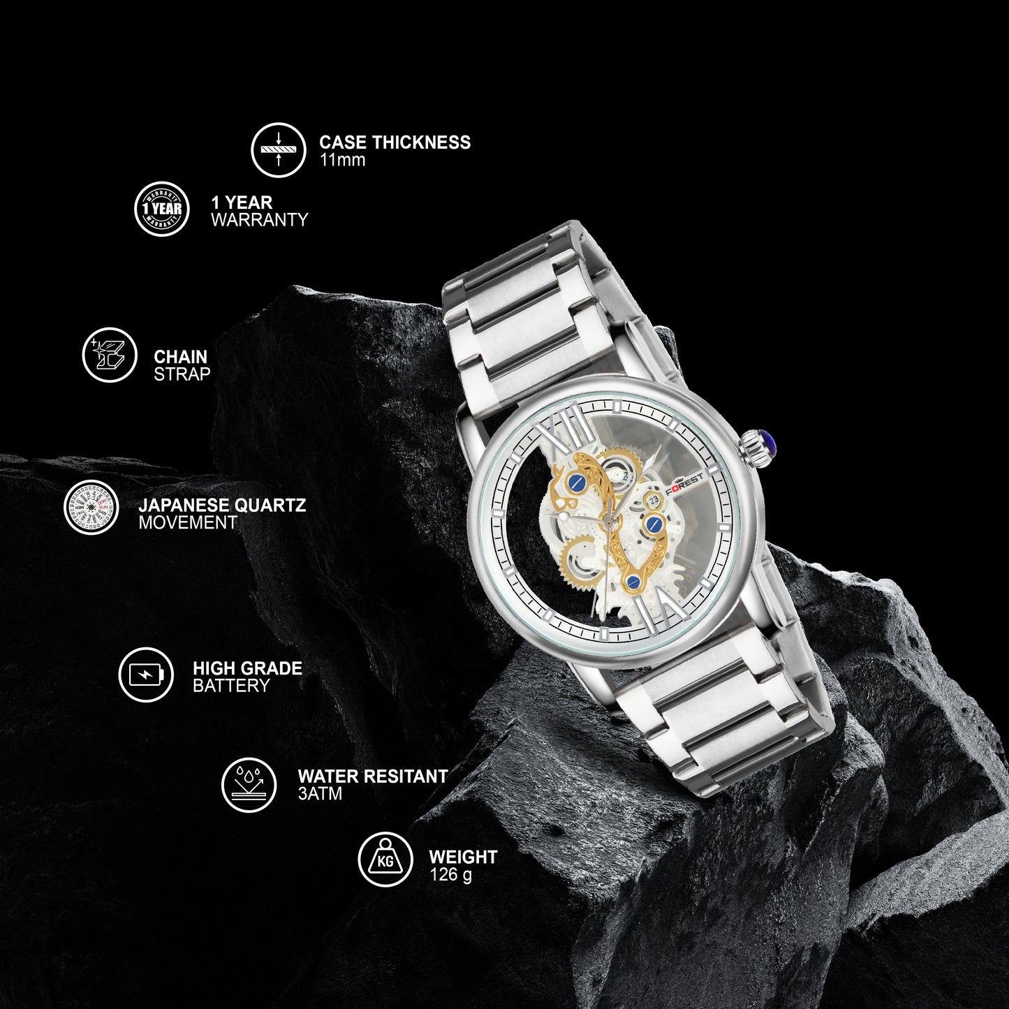 MATRIX Forest Skeleton Analog Watch for Men & Boys
