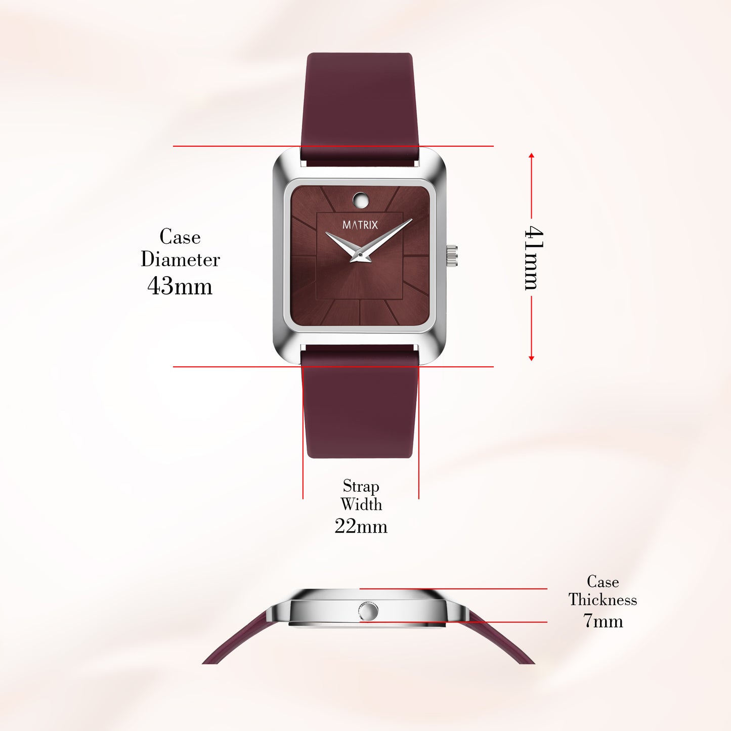 Minimalist Square Dial Silicone Strap Analog Watch for Men