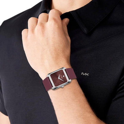 Minimalist Square Dial Silicone Strap Analog Watch for Men