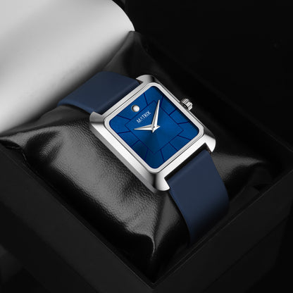 Minimalist Square Dial Silicone Strap Analog Watch for Men