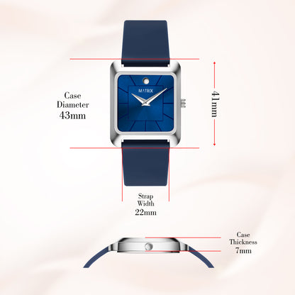 Minimalist Square Dial Silicone Strap Analog Watch for Men