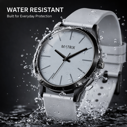 Matrix Minimalist Silicone Strap Analog Watch for Men & Boys