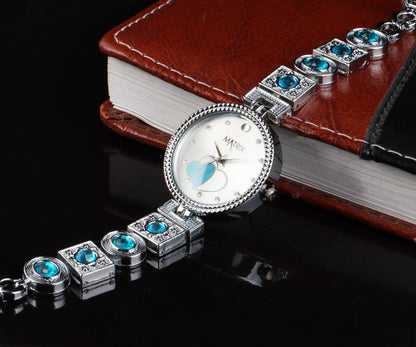 Matrix NEBULA Antique Design, Stone Stud Bracelet Analog Watch for Women