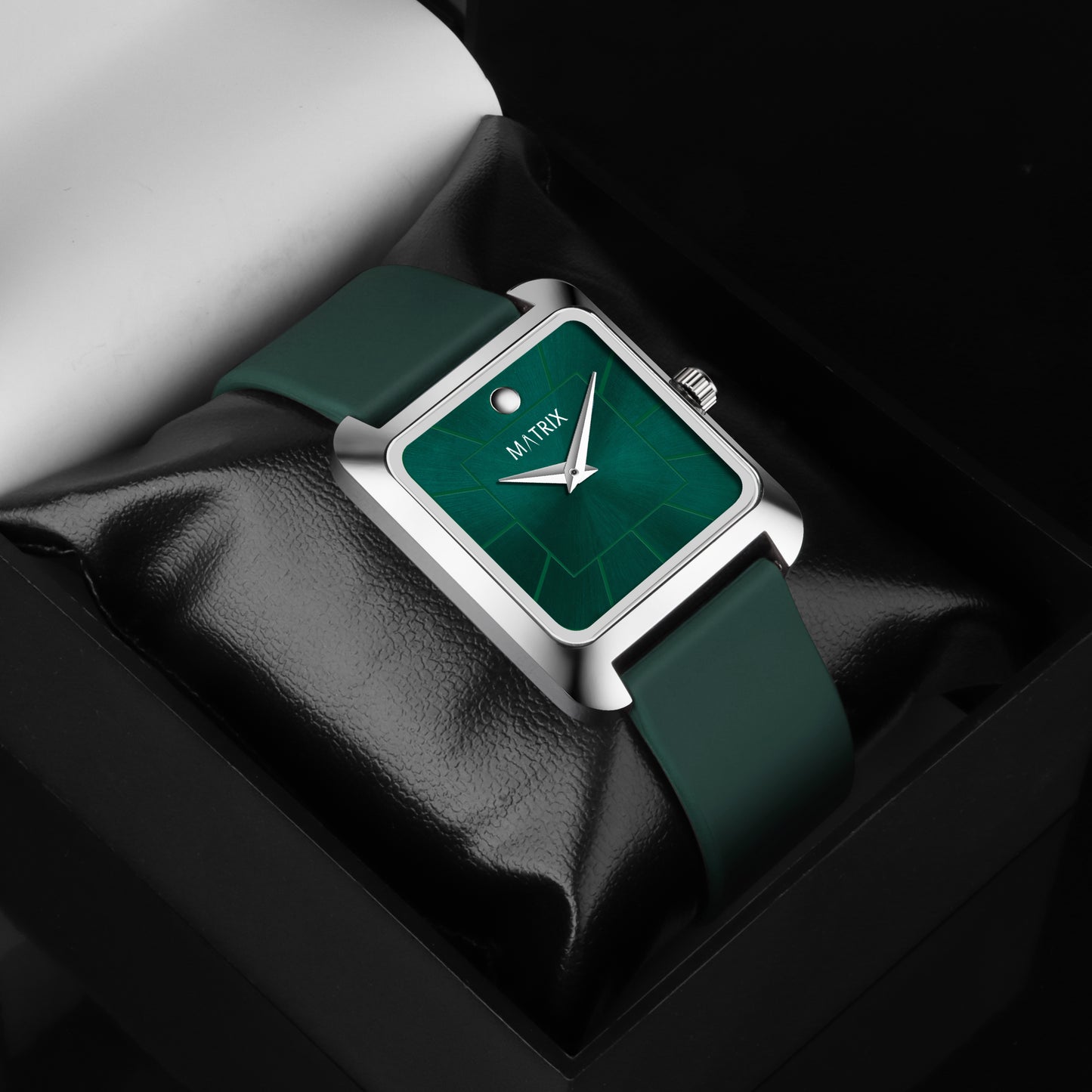 Minimalist Square Dial Silicone Strap Analog Watch for Men