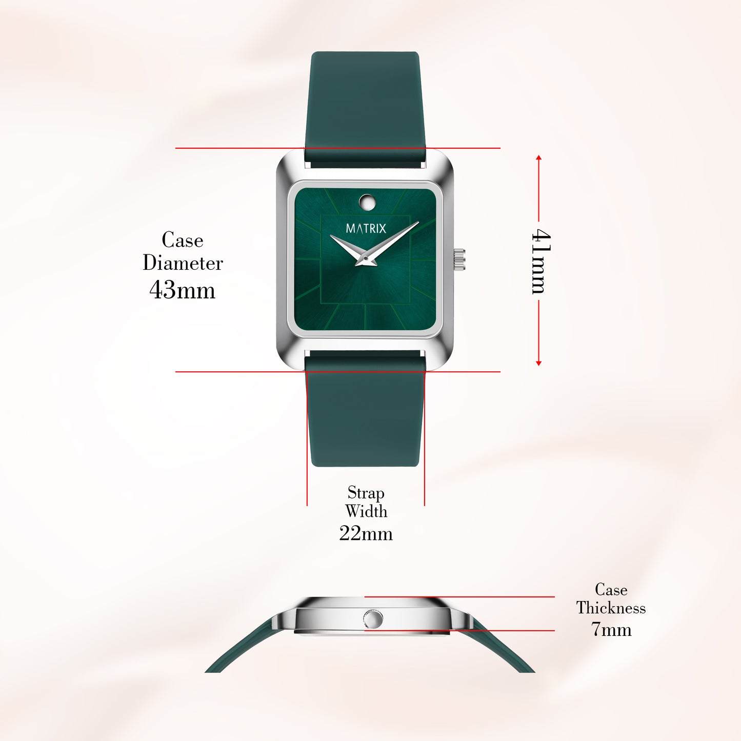 Minimalist Square Dial Silicone Strap Analog Watch for Men