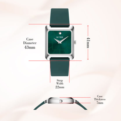 Minimalist Square Dial Silicone Strap Analog Watch for Men