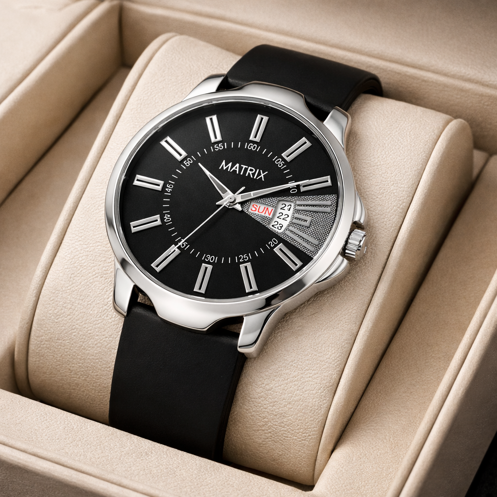 Matrix ELITE Day & Date Silicone Strap Analog Watch For Men & Boys