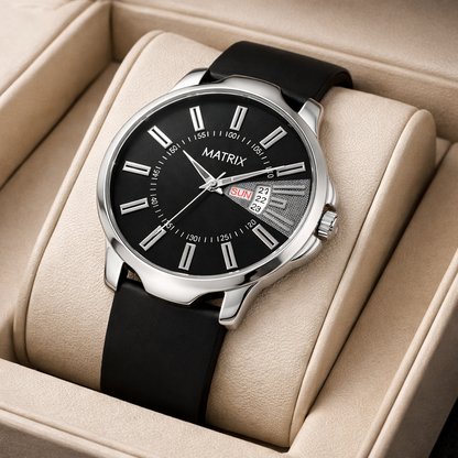 Matrix ELITE Day & Date Silicone Strap Analog Watch For Men & Boys