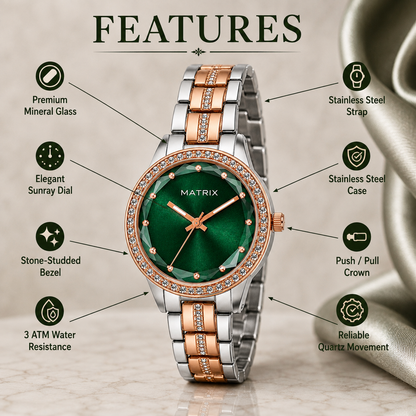 Matrix BELLA Collection Women's Analog Wrist Watch
