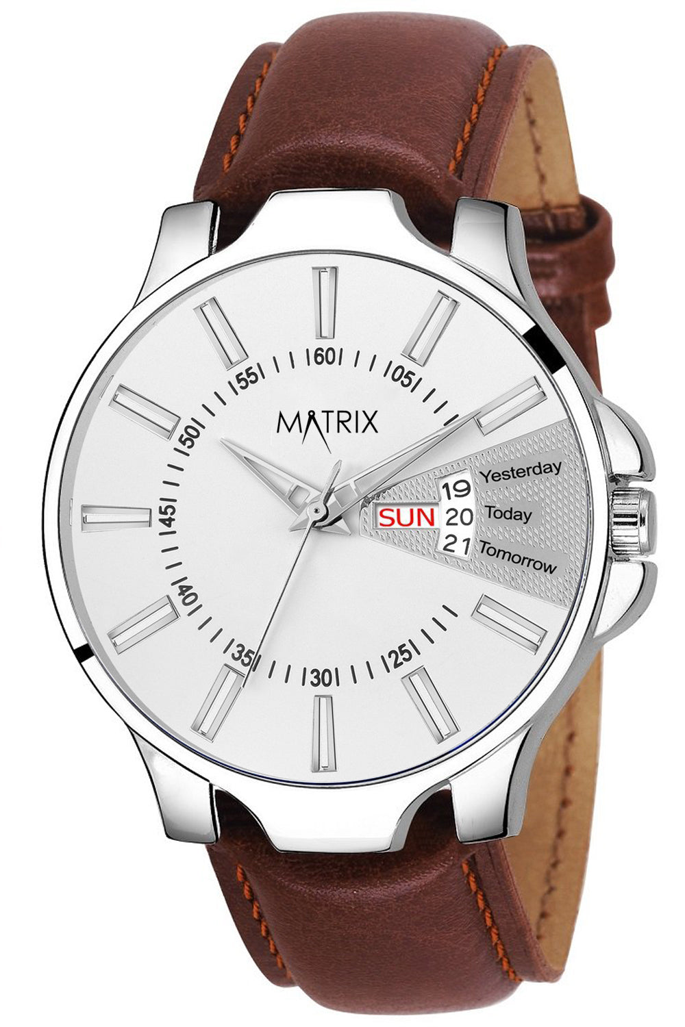 Matrix Leather Antique 3.0 Collection Day & Date Wrist Analog Watch For Men & Boys