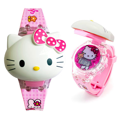 Matrix Hello Kitty Disco Light with Music Digital Watch for Kids