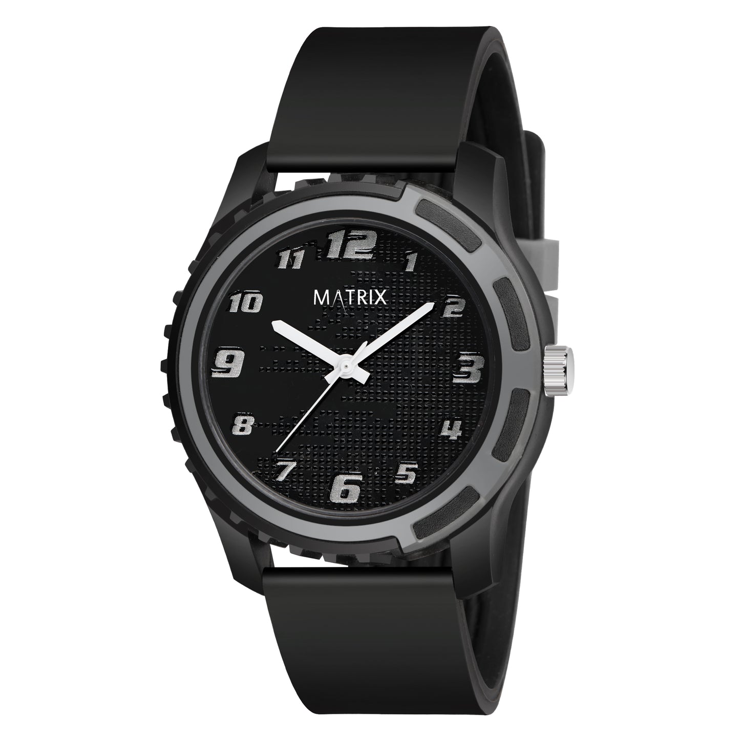 Matrix Sportz Edition Black & Grey With Silicone Strap Analog Watch For Men