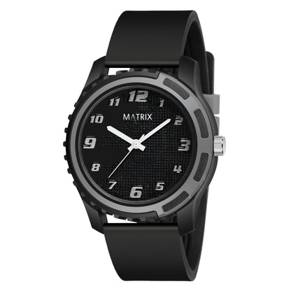 Matrix Sportz Edition Black & Grey With Silicone Strap Analog Watch For Men