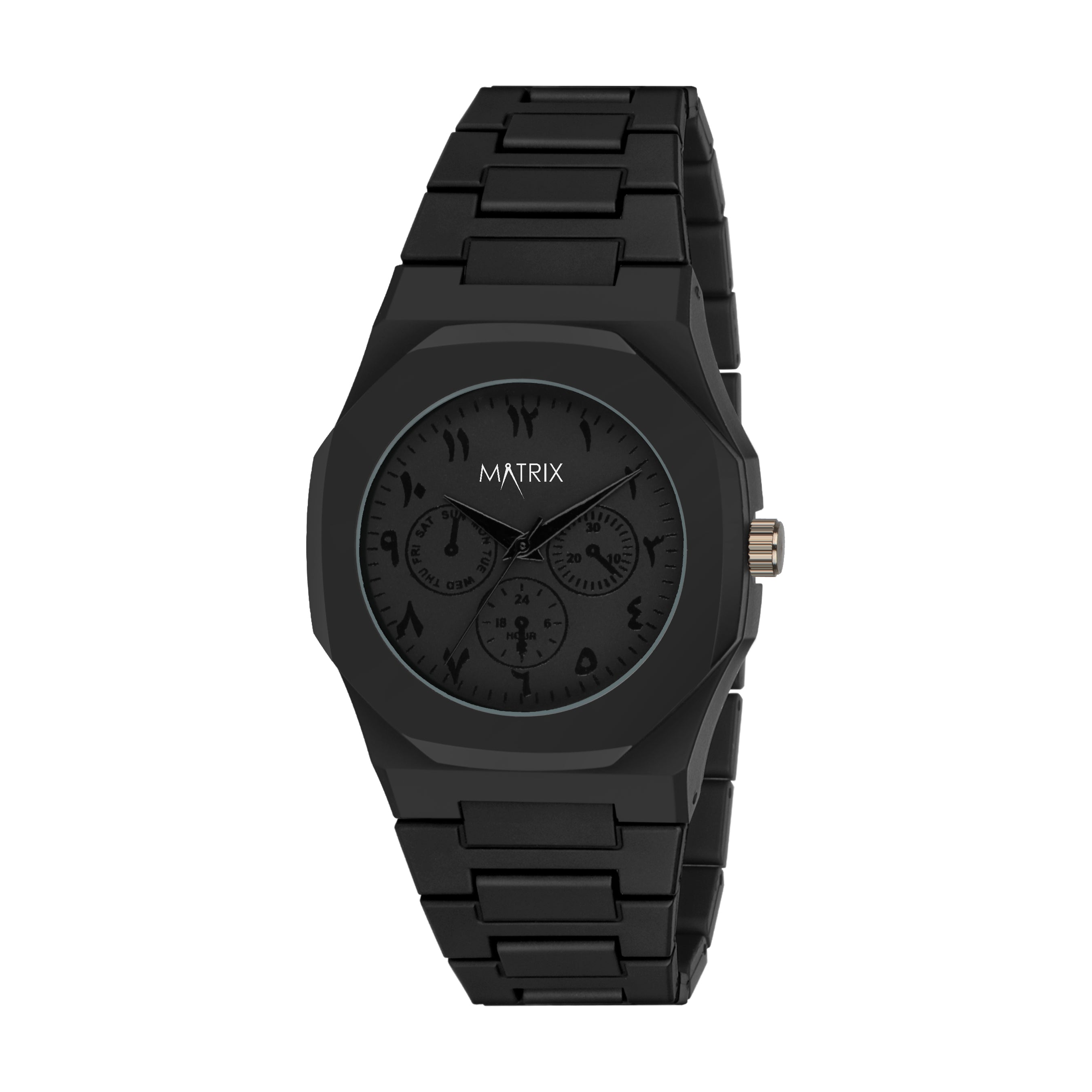 Matrix Arabian | Black Aura Dial & Polycarbonate Strap Analog Watch fo ...