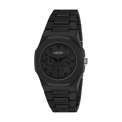 Matrix Arabian | Black Aura Dial & Polycarbonate Strap Analog Watch for Men & Boys (Arabic Numbers)