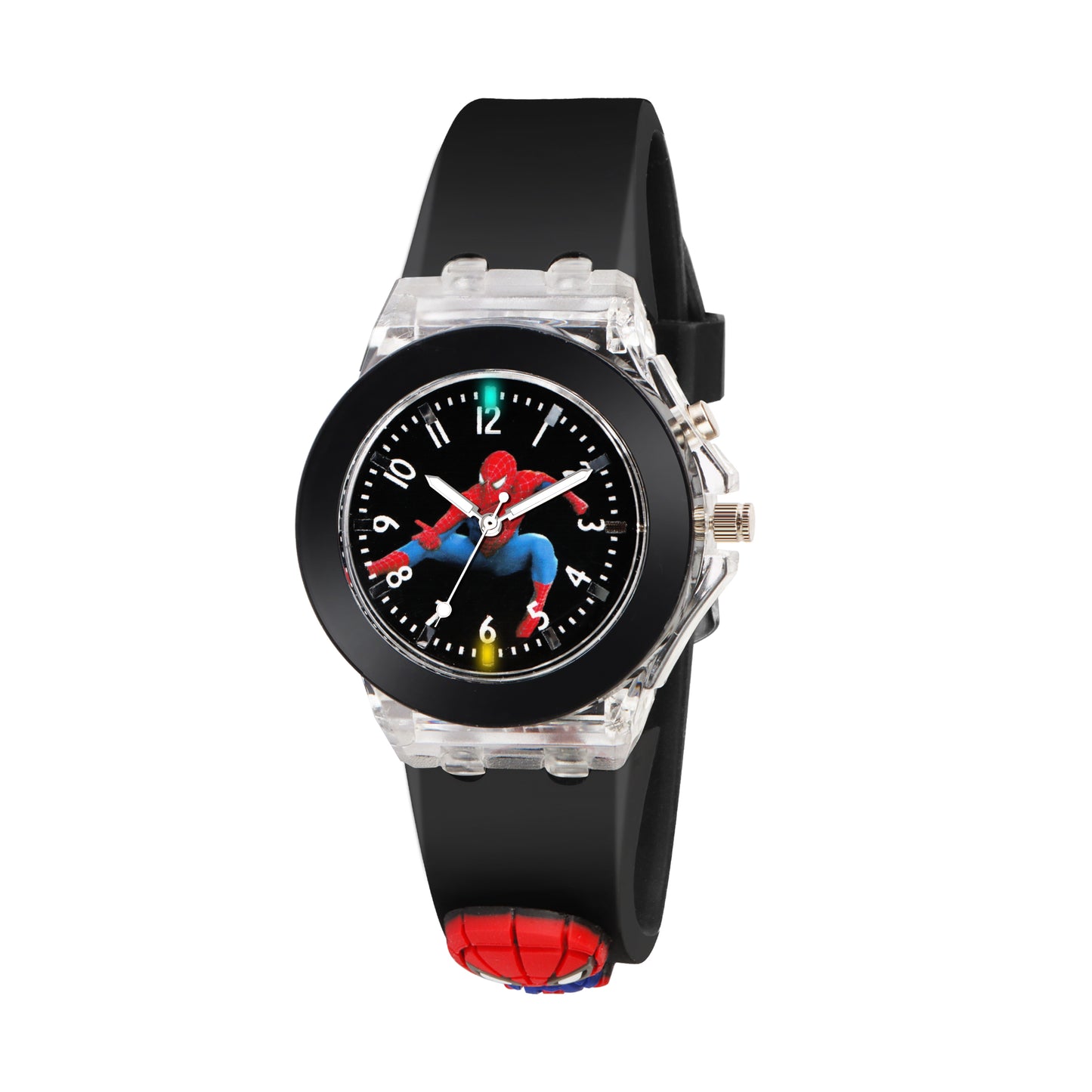 Matrix Analog 3D Spiderman On Strap Analog & Lights Watch For Kids