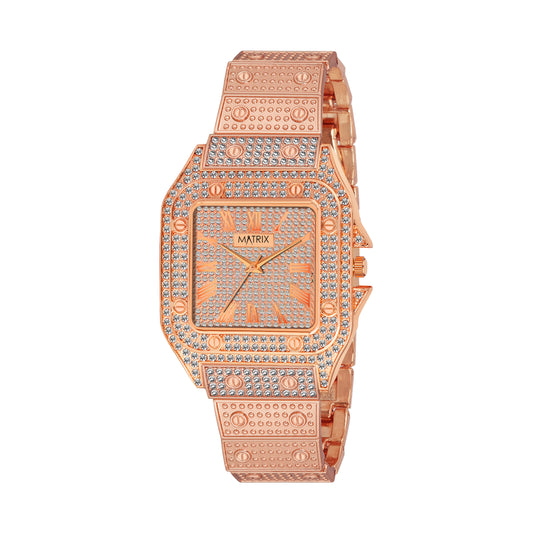 Matrix SEKOU Stone Studded Dial With Chain Strap Analog Watch for Men