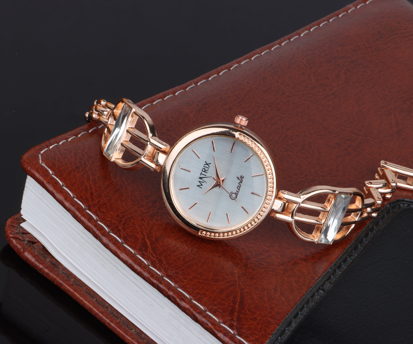 Matrix DAISY Stone Studded Bracelet Analog Watch for Women