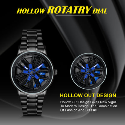 MotionX Spinning Car Wheel Dial Chain Strap Analog Watch for Men