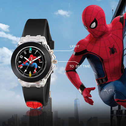 Matrix Analog 3D Spiderman On Strap Analog & Lights Watch For Kids