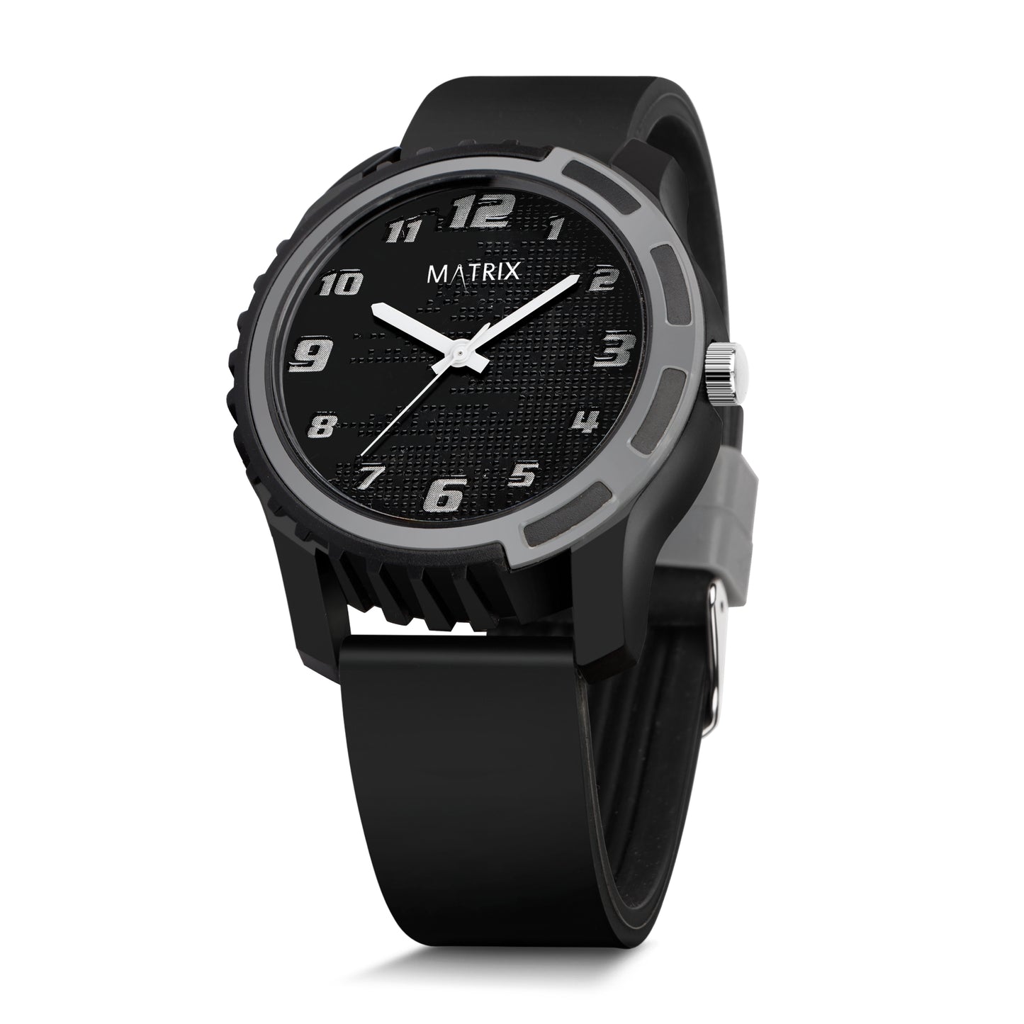 Matrix Sportz Edition Black & Grey With Silicone Strap Analog Watch For Men