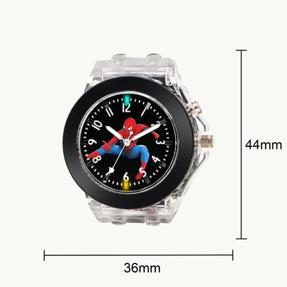Matrix Analog 3D Spiderman On Strap Analog & Lights Watch For Kids