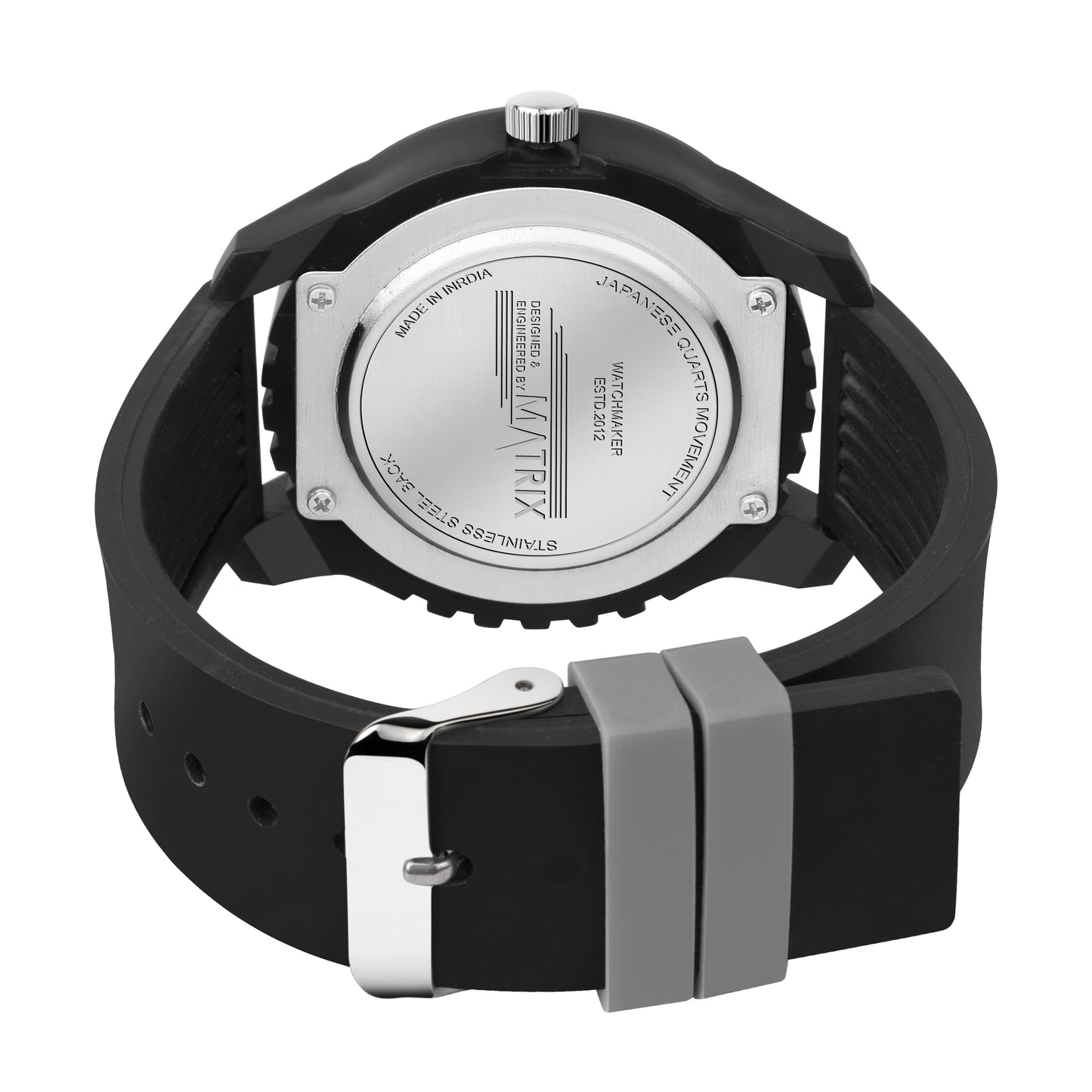 Matrix Sportz Edition Black & Grey With Silicone Strap Analog Watch For Men