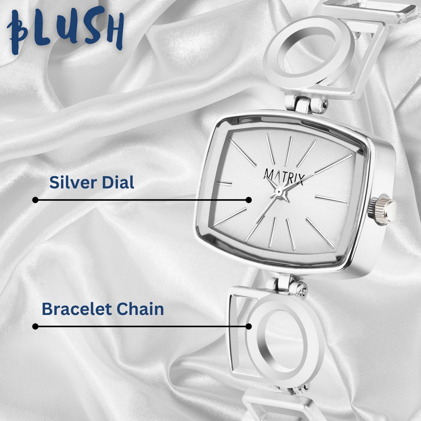 Matrix Timepiece Blush Collection | Designer Bracelet Chain Watch for Women
