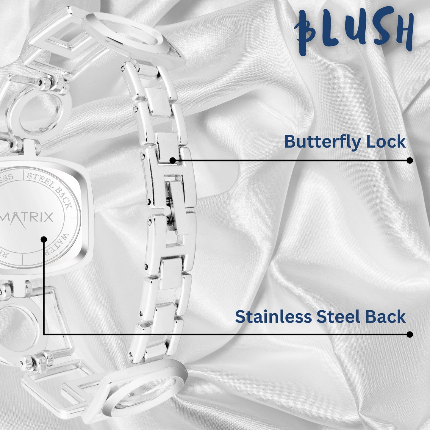 Matrix Timepiece Blush Collection | Designer Bracelet Chain Watch for Women