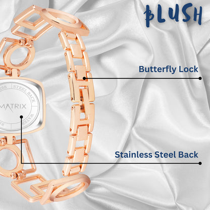 Matrix Timepiece Blush Collection | Designer Bracelet Chain Watch for Women