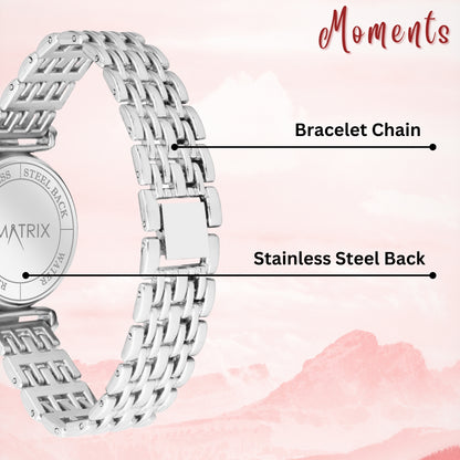 Matrix Moments Collection | Diamond Cut Glass Bracelet Style Watch For Women